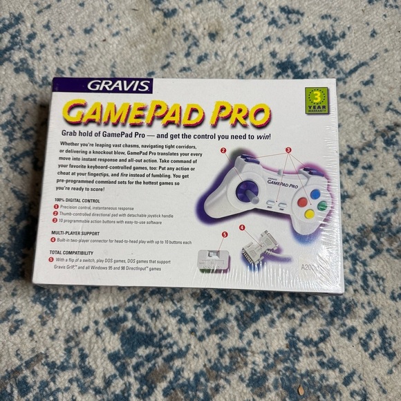 Brand New GRAVIS Gamepad Pro SEALED Windows 95 Model 42021e - Picture 4 of 8